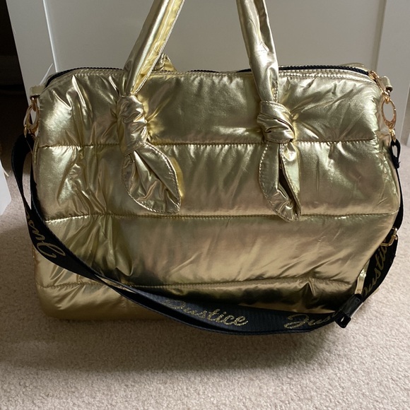 Justice Accessories Justice Gold Quilted Dance Duffle Bag Poshmark